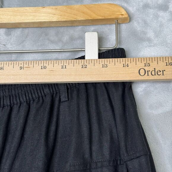 Animale Pants Womens Small Black Pull Elastic Waist On Pockets Taper Ankle - Picture 9 of 12